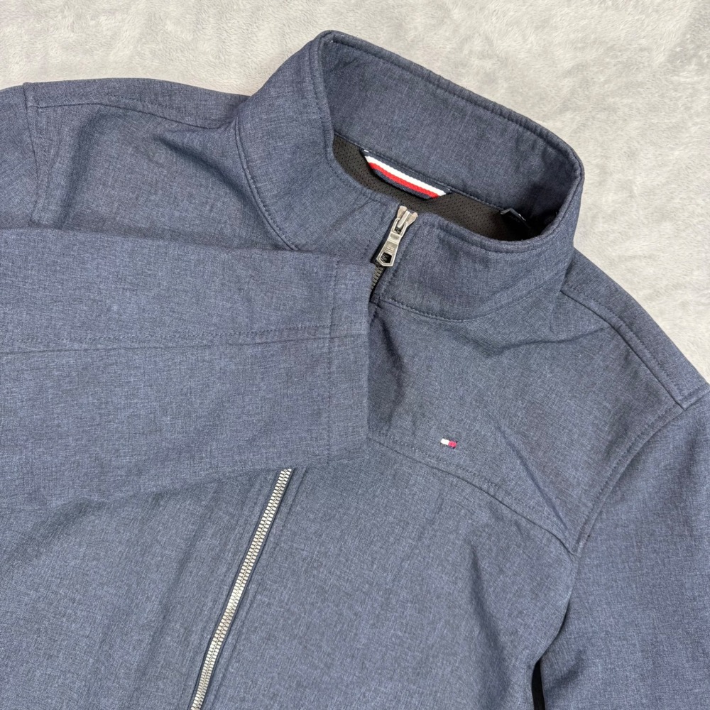 Tommy Hilfiger Men's Classic Soft Shell Jacket Full Zip Heather Navy Size XL‎